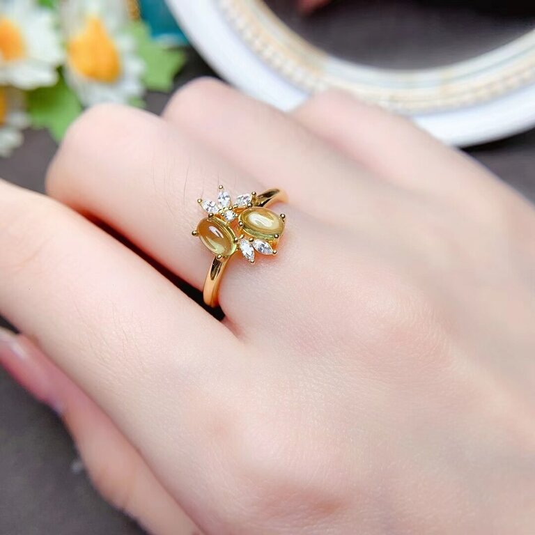 Bague femme dorée ou argentée, péridot – Vente Flash Bijoux