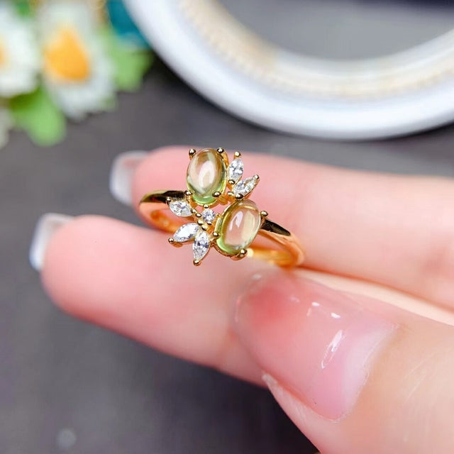 Bague femme dorée ou argentée, péridot – Vente Flash Bijoux