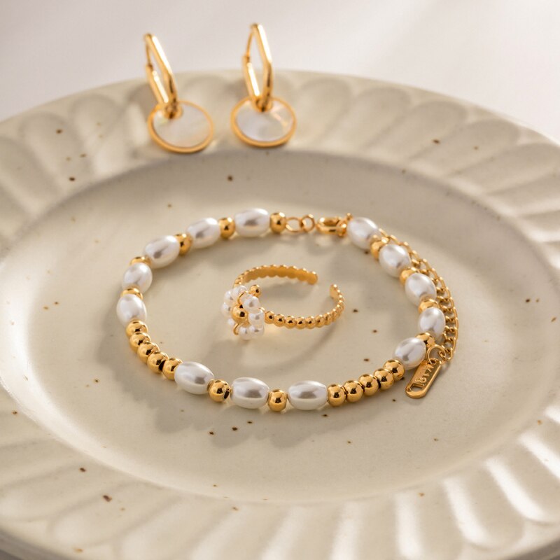 Bracelet femme doré, perles, délicat – Vente Flash Bijoux