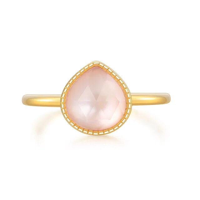 Bague femme dorée, zircon cubique, ajustable, romantique – Vente Flash Bijoux