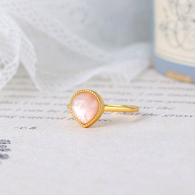 Bague femme dorée, zircon cubique, ajustable, romantique – Vente Flash Bijoux