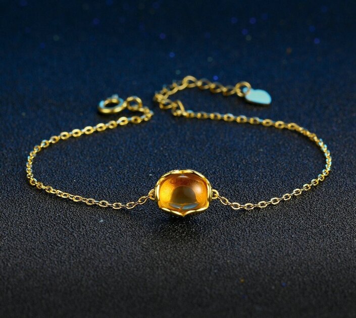 Bracelet femme doré, citrine – Vente Flash Bijoux