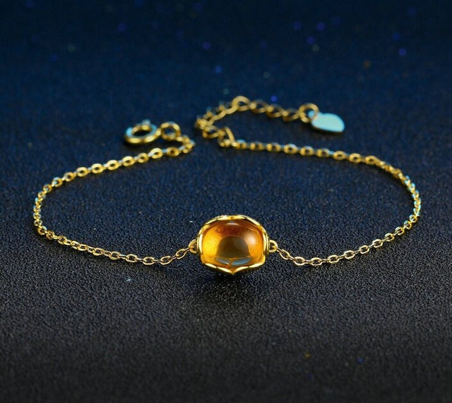 Bracelet femme doré, citrine – Vente Flash Bijoux