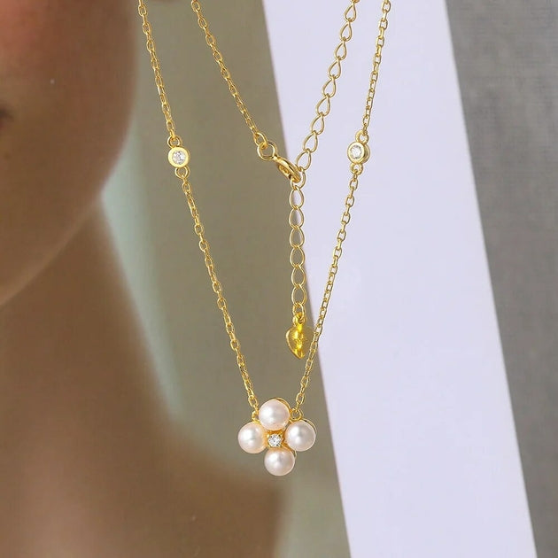 Collier femme doré, perles, chic, minimaliste – Vente Flash Bijoux