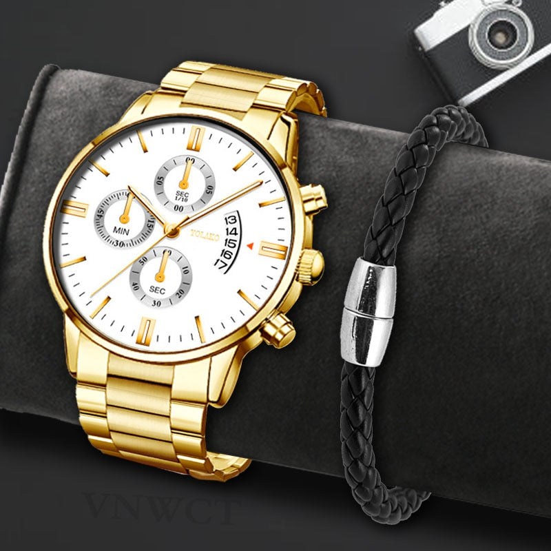 Montre homme acier inoxydable, à quartz, bracelet acier, délicat – Vente Flash Bijoux