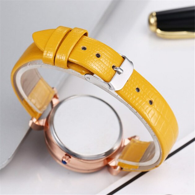 Montre femme à quartz, bracelet cuir, chic – Vente Flash Bijoux