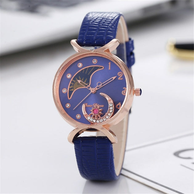 Montre femme à quartz, bracelet cuir, chic – Vente Flash Bijoux