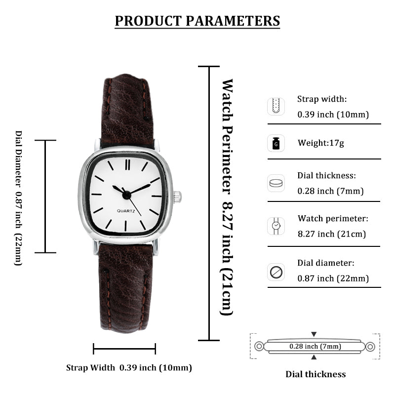 Montre femme à quartz, bracelet cuir, tendance – Vente Flash Bijoux