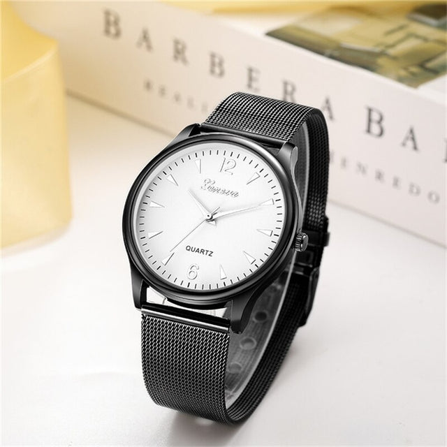 Montre femme acier inoxydable, à quartz, bracelet acier, vintage – Vente Flash Bijoux