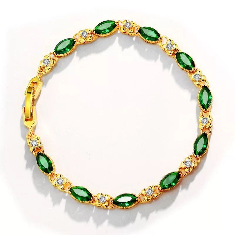 Bracelet femme doré, chaîne, zircon cubique, raffiné – Vente Flash Bijoux