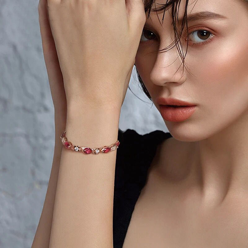 Bracelet femme doré, chaîne, zircon cubique, raffiné – Vente Flash Bijoux