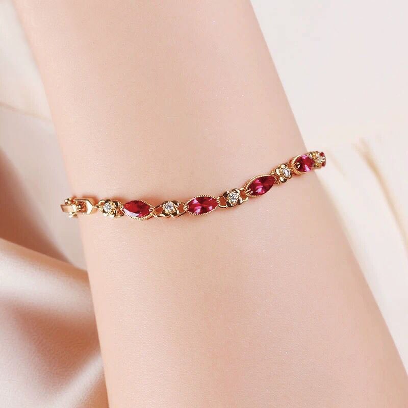 Bracelet femme doré, chaîne, zircon cubique, raffiné – Vente Flash Bijoux