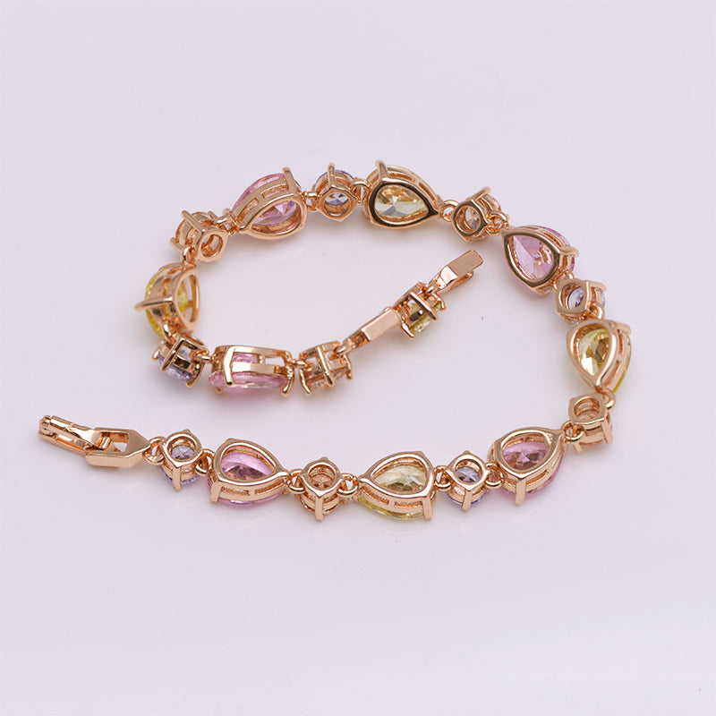 Bracelet femme doré, chaîne, zircon cubique, vintage – Vente Flash Bijoux