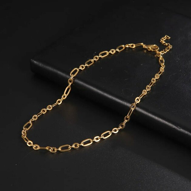 Collier femme acier inoxydable, ras du cou, graphique – Vente Flash Bijoux