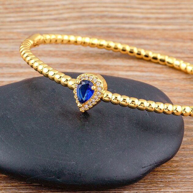 Bracelet femme doré, cœur, zircon cubique – Vente Flash Bijoux