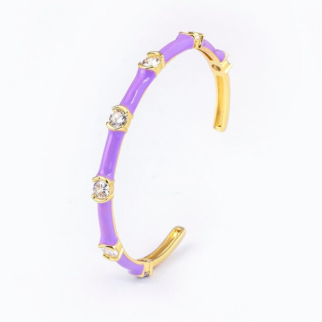 Bracelet manchette femme doré, zircon cubique– Vente Flash Bijoux