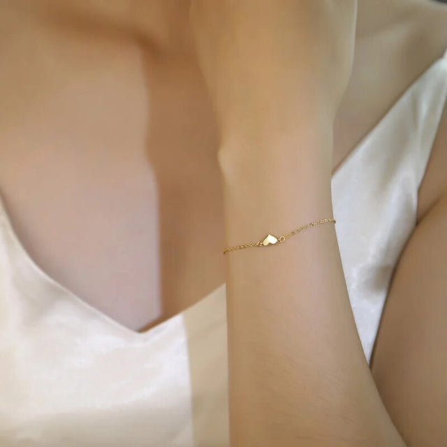 Bracelet femme doré, cœur – Vente Flash Bijoux
