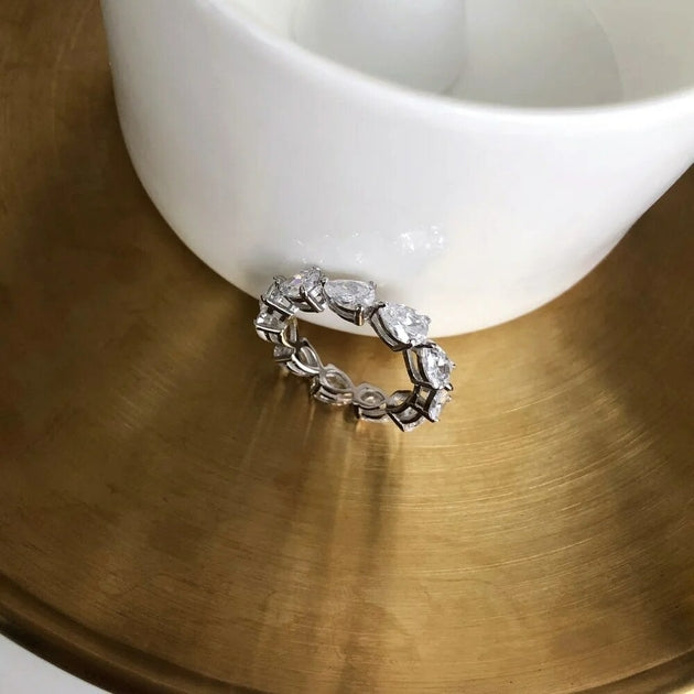 Bague femme argentée, zircon cubique, anneau classique– Vente Flash Bijoux