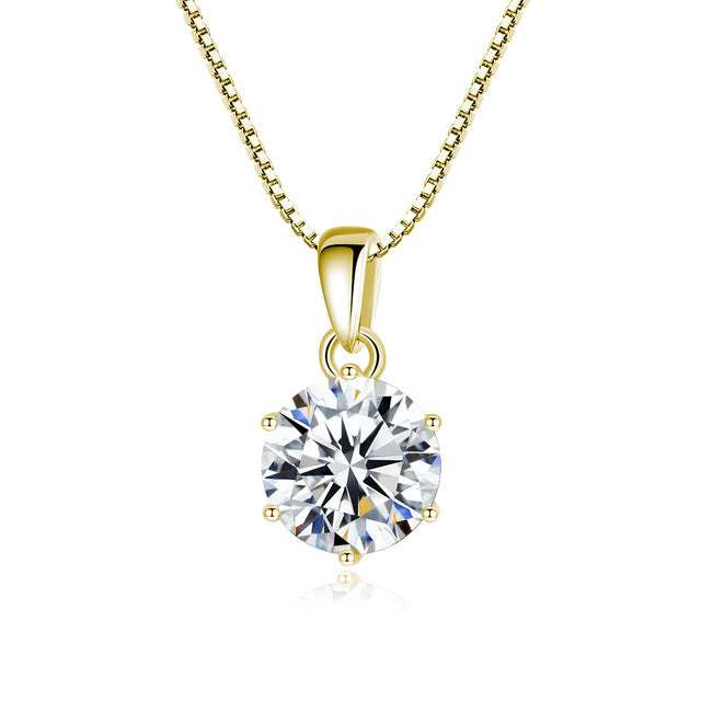 Collier femme doré ou argenté, moissanite, tendance – Vente Flash Bijoux