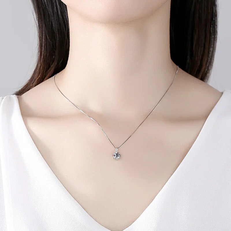 Collier femme doré ou argenté, moissanite, tendance – Vente Flash Bijoux