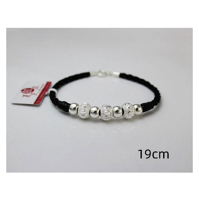 Bracelet femme argenté, chaîne, perles, graphique, intemporel – Vente Flash Bijoux
