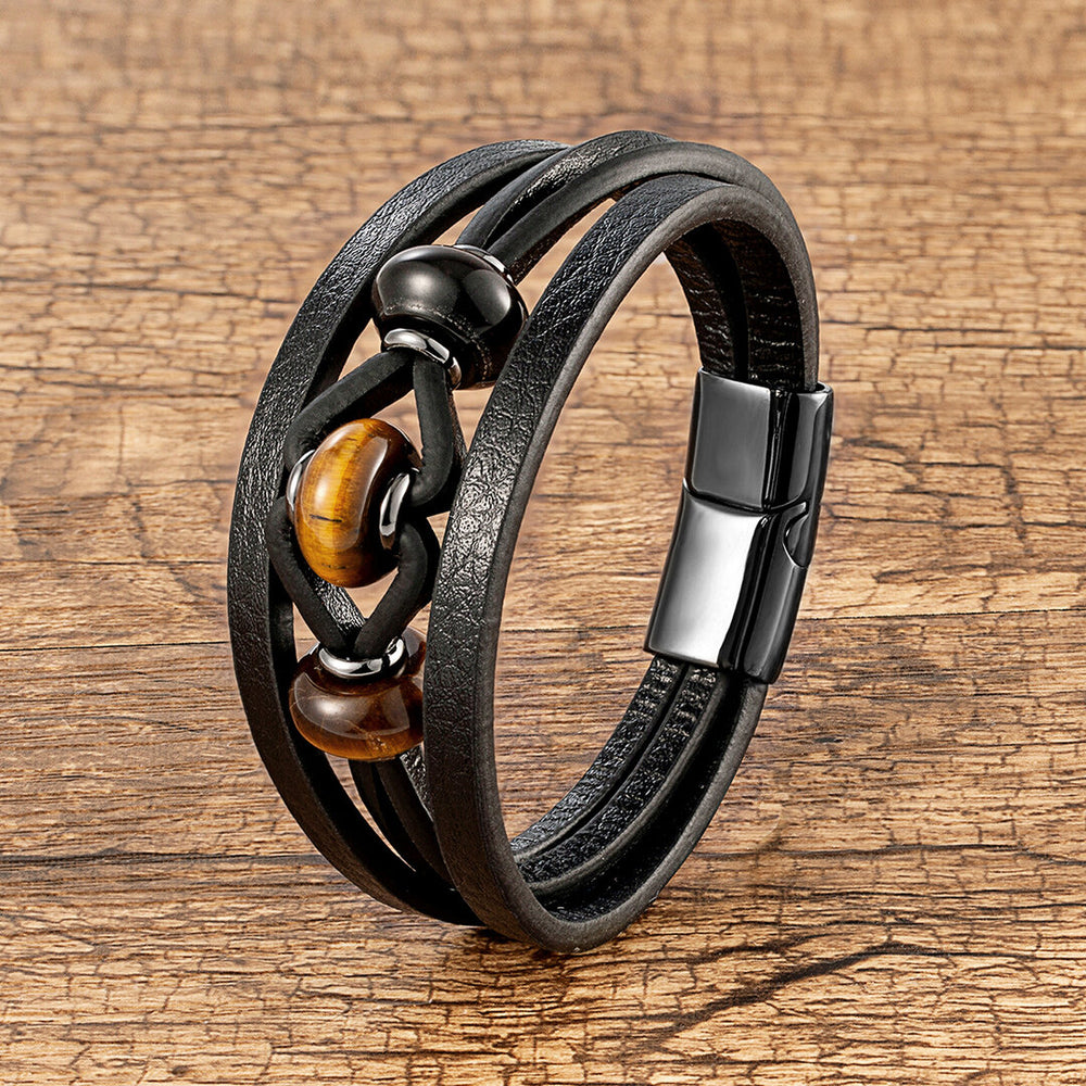 Bracelet femme acier inoxydable, œil de tigre – Vente Flash Bijoux