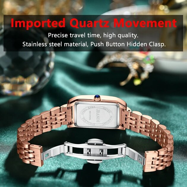 Montre femme acier inoxydable, à quartz, bracelet acier – Vente Flash Bijoux