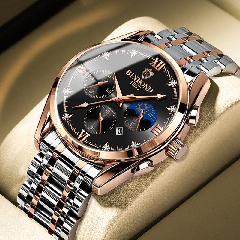 Montre homme acier inoxydable, à quartz, bracelet acier, raffiné – Vente Flash Bijoux