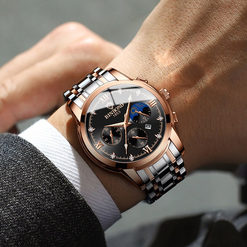 Montre homme acier inoxydable, à quartz, bracelet acier, raffiné – Vente Flash Bijoux