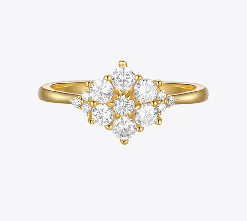 Bague femme dorée, zircon cubique, raffiné, tendance – Vente Flash Bijoux
