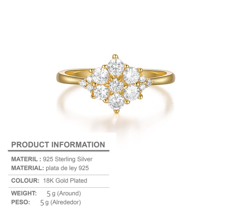 Bague femme dorée, zircon cubique, raffiné, tendance – Vente Flash Bijoux