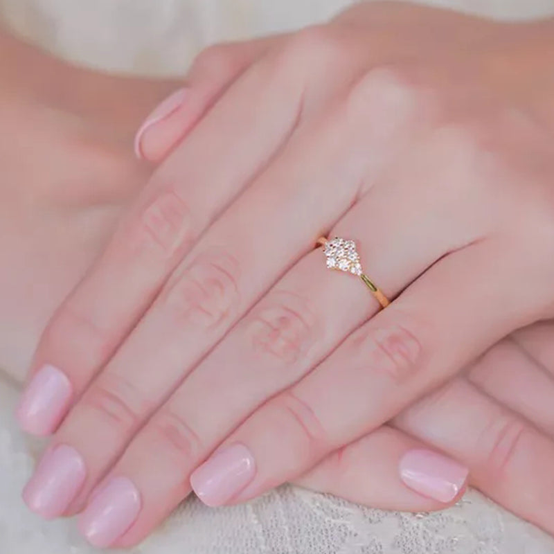 Bague femme dorée, zircon cubique, raffiné, tendance – Vente Flash Bijoux