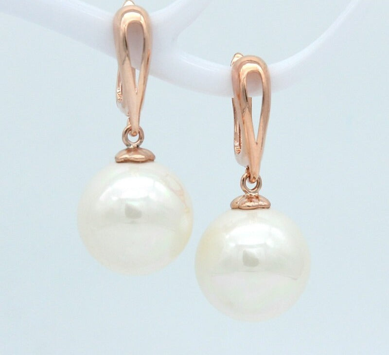 Boucles d'oreilles dorée rose, perles – Vente Flash Bijoux