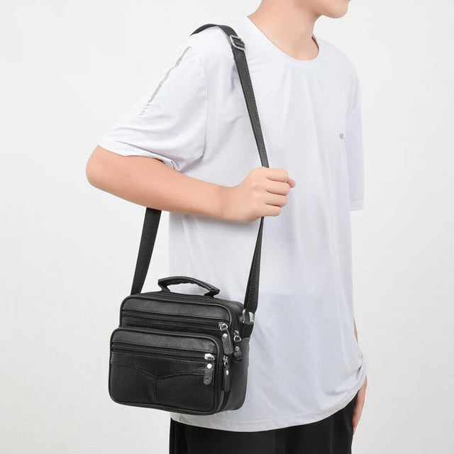 Sac homme bandoulière, en cuir, intemporel – Vente Flash Bijoux