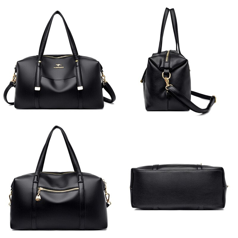 Sac bandoulière souple en cuir, grande capacité– Vente Flash Bijoux