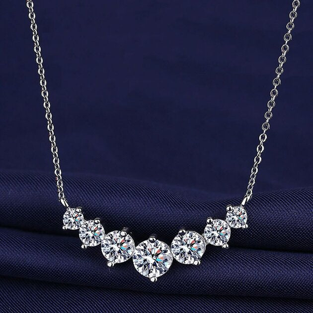 Collier femme argenté, moissanite – Vente Flash Bijoux