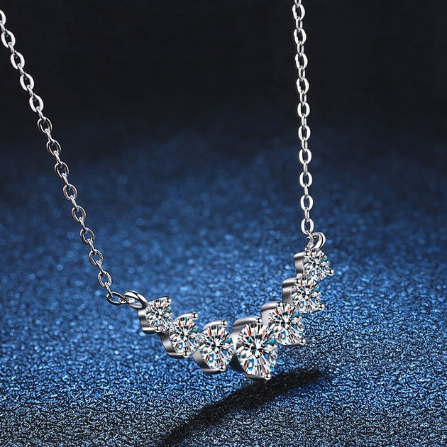 Collier femme argenté, moissanite – Vente Flash Bijoux