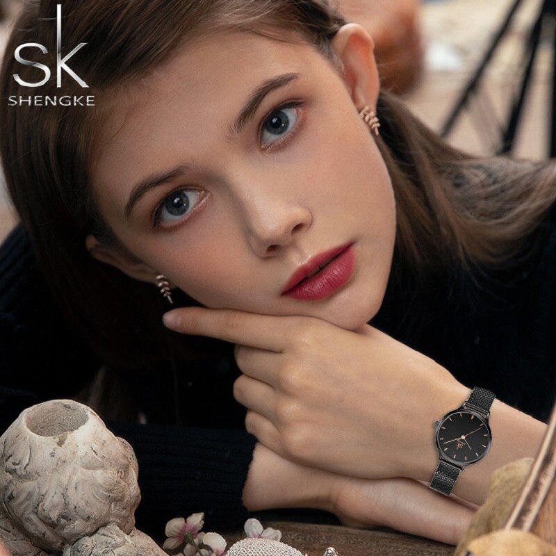 Montre femme à quartz, bracelet cuir, tendance, chic – Vente Flash Bijoux