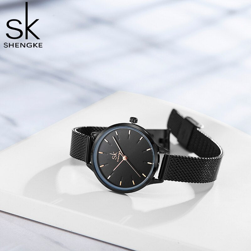 Montre femme à quartz, bracelet cuir, tendance, chic – Vente Flash Bijoux