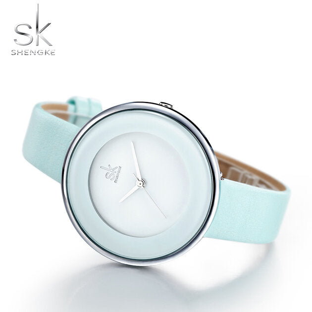 Montre femme à quartz, bracelet cuir – Vente Flash Bijoux