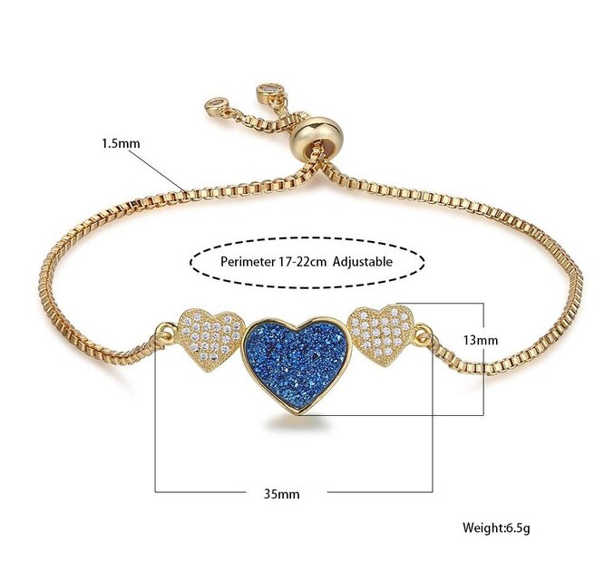 Bracelet femme doré, chaîne, zircon cubique, raffiné, délicat – Vente Flash Bijoux