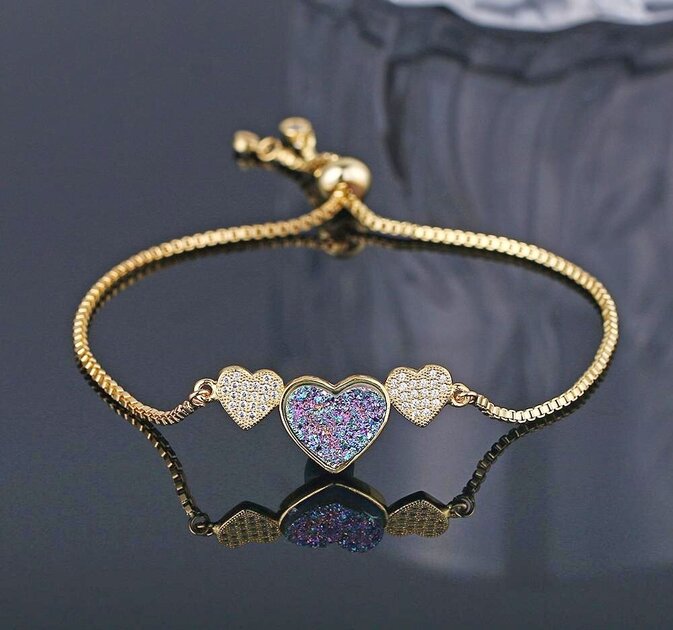 Bracelet femme doré, chaîne, zircon cubique, raffiné, délicat – Vente Flash Bijoux