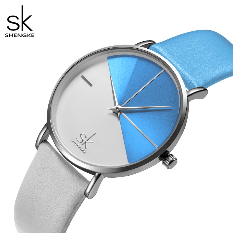 Montre femme acier inoxydable, à quartz, bracelet cuir – Vente Flash Bijoux