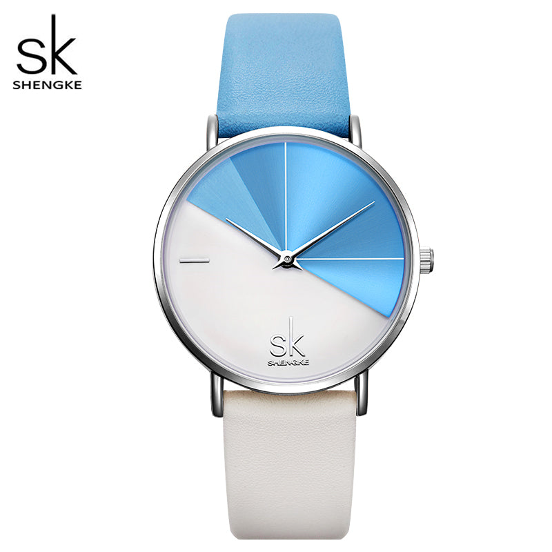 Montre femme acier inoxydable, à quartz, bracelet cuir – Vente Flash Bijoux