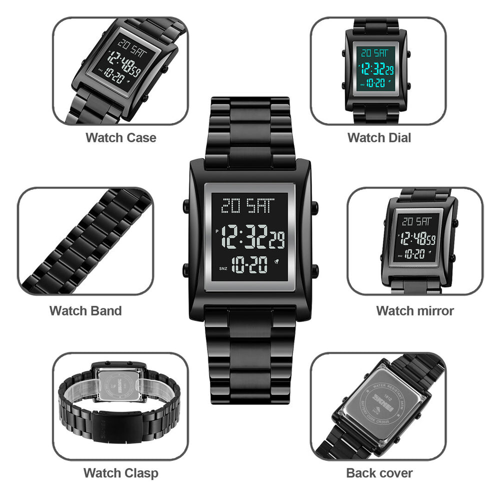 Montre homme acier inoxydable, chronographe, bracelet acier, élégant – Vente Flash Bijoux