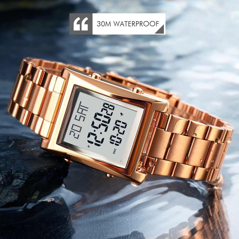Montre homme acier inoxydable, chronographe, bracelet acier, élégant – Vente Flash Bijoux