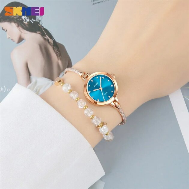 Montre femme acier inoxydable, à quartz, bracelet acier, graphique – Vente Flash Bijoux