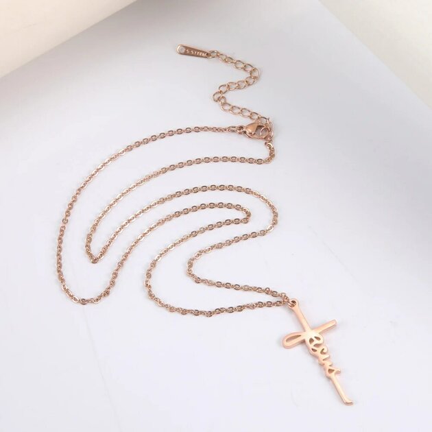 Collier femme doré, croix – Vente Flash Bijoux
