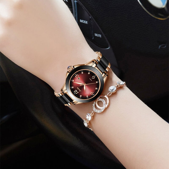 Montre femme à quartz, bracelet acier – Vente Flash Bijoux