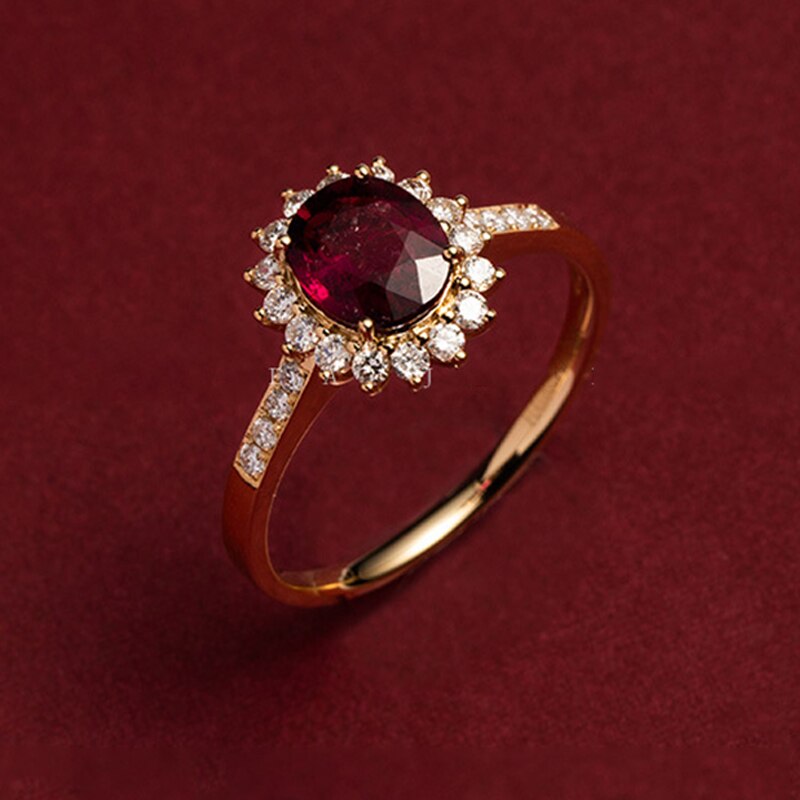 Bague femme dorée ou argentée, grenat – Vente Flash Bijoux